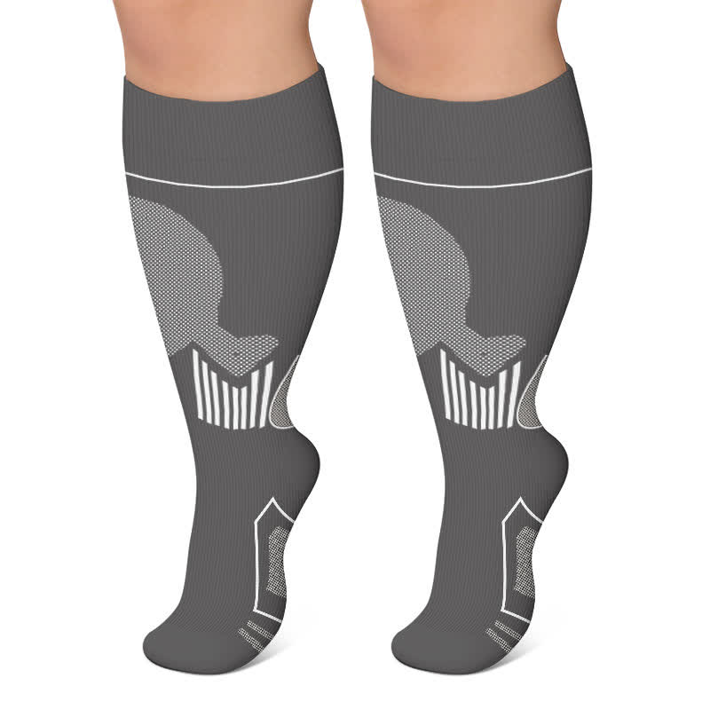 Chaussettes de compression athlétiques colorblock grandes tailles - Gris - 4XL - image 5