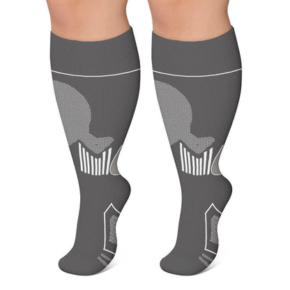 Chaussettes de compression athlétiques colorblock grandes tailles - Gris - 4XL - image 5