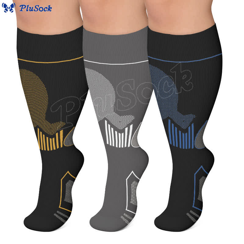 Chaussettes de compression athlétiques colorblock grandes tailles - image 0