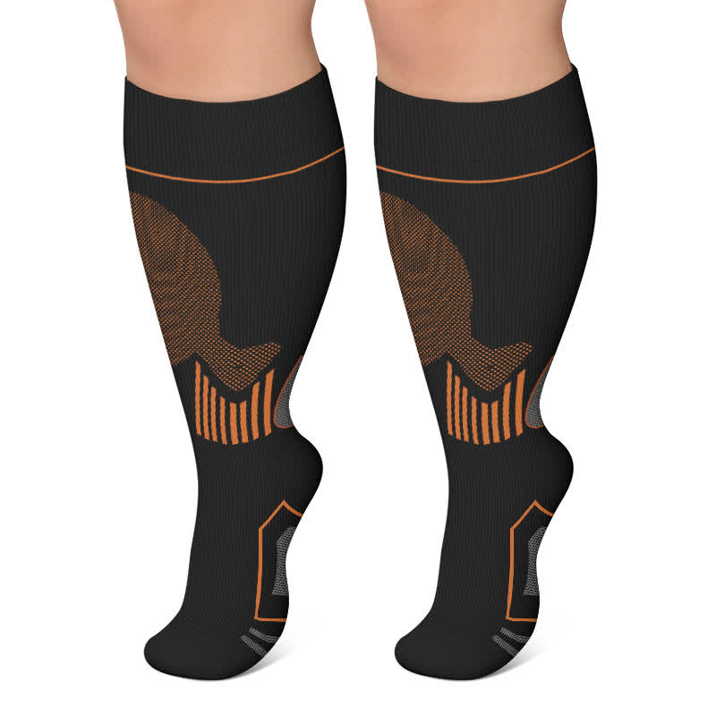 Chaussettes de compression sport contrastées grandes tailles - Noir - 4XL - image 4