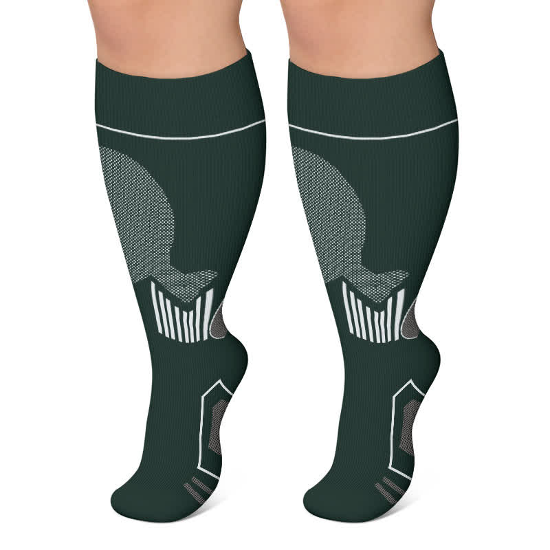 Chaussettes de compression sport contrastées grandes tailles - Vert - 4XL - image 5