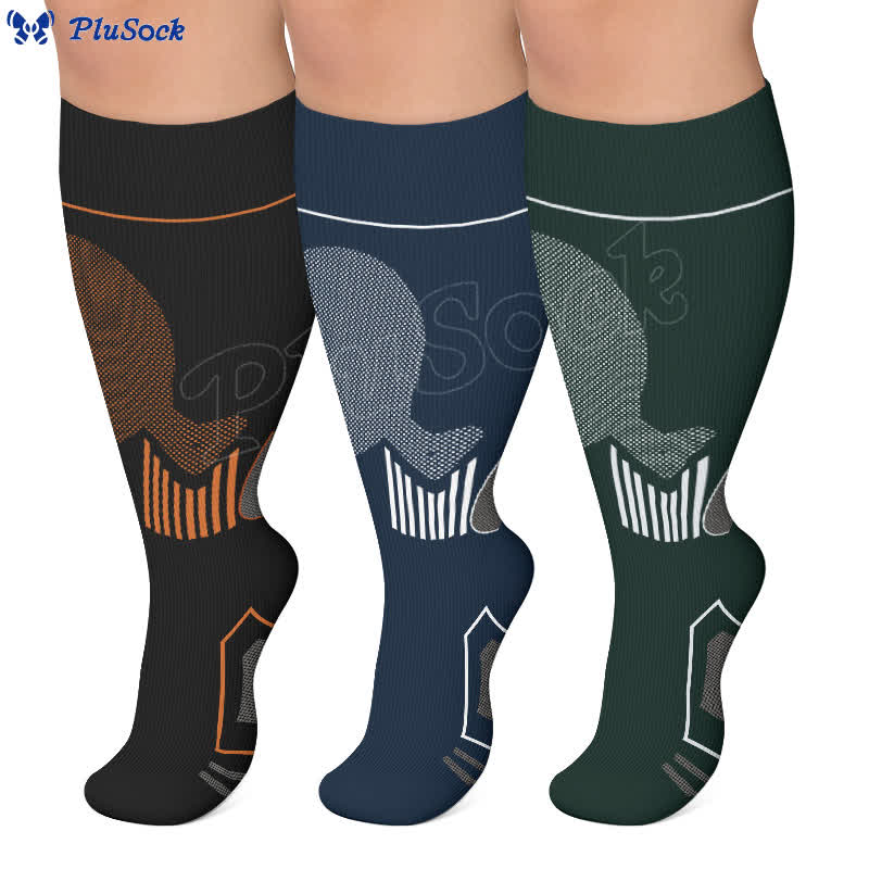 Chaussettes de compression sport contrastées grandes tailles - image 0
