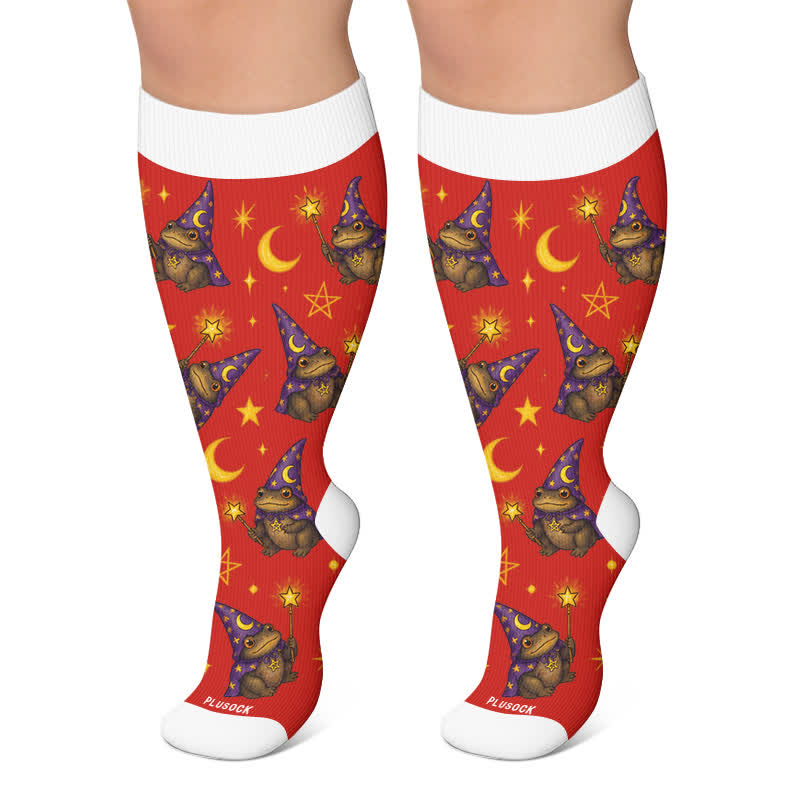 Chaussettes de compression Witchy Frog grandes tailles - Rouge - 4XL - image 6