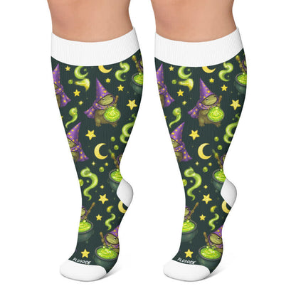 Chaussettes de compression Witchy Frog grandes tailles - Vert - 4XL - image 5