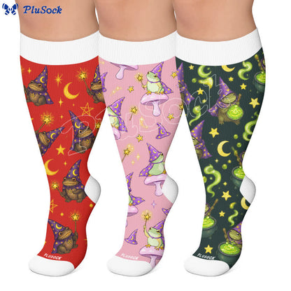 Chaussettes de compression Witchy Frog grandes tailles - image 0