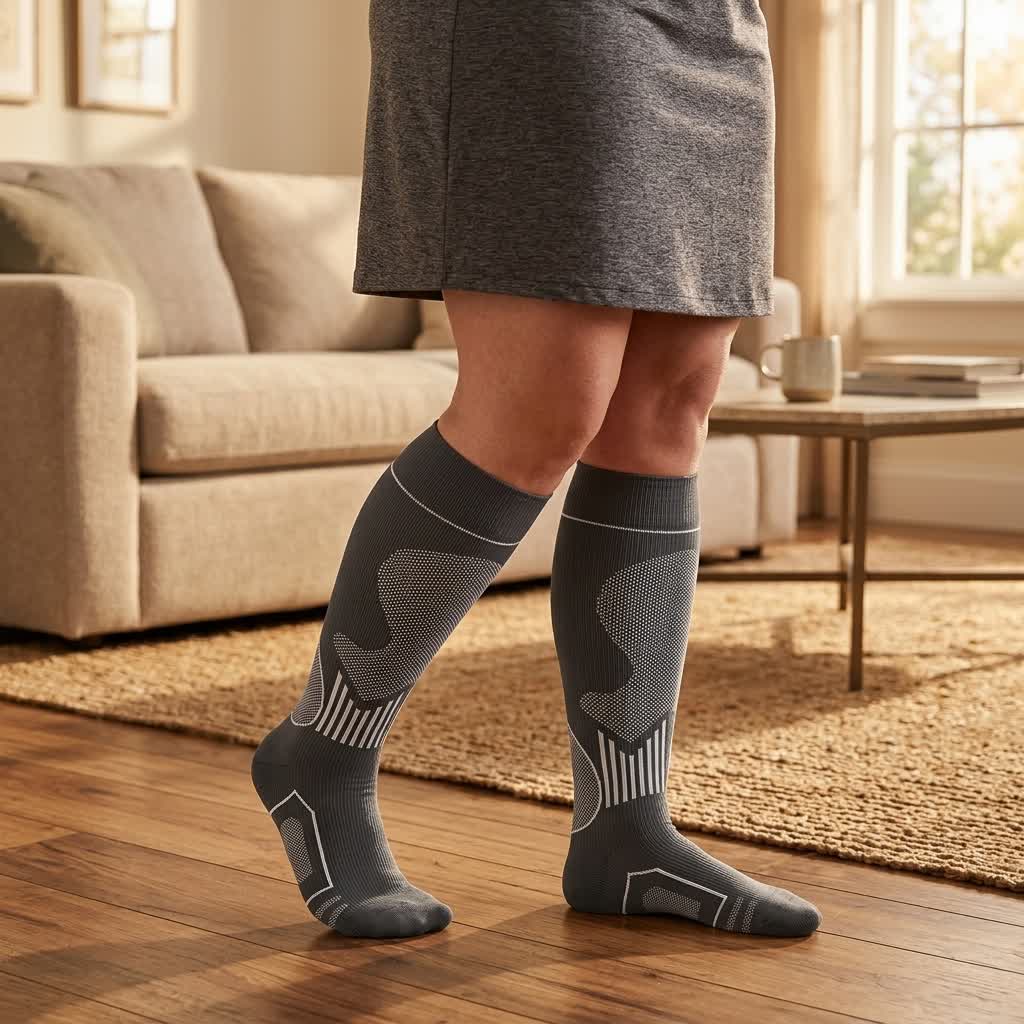 Chaussettes de compression athlétiques colorblock grandes tailles - image 1