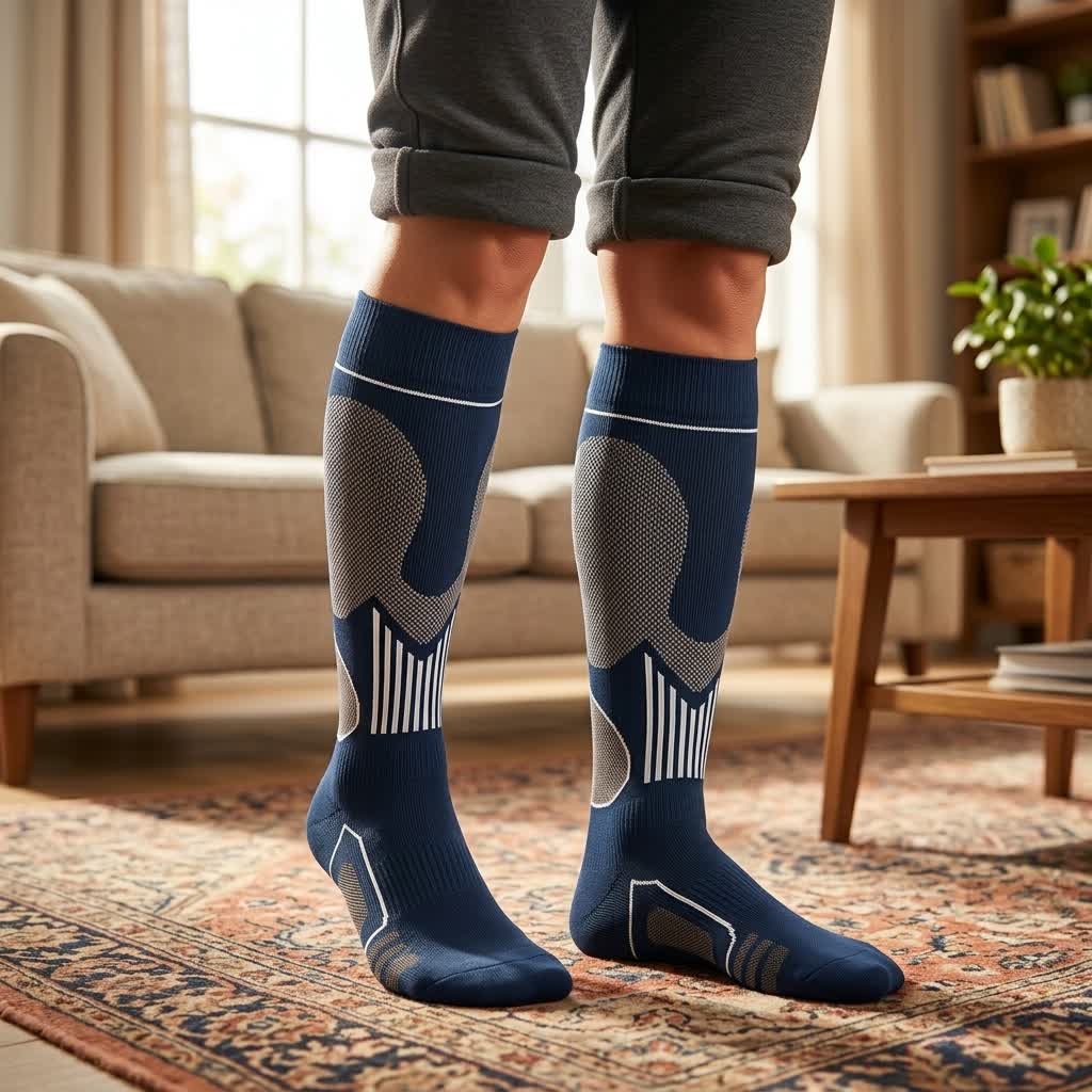 Chaussettes de compression sport contrastées grandes tailles - image 3