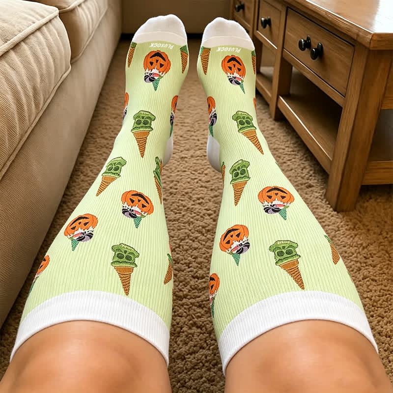 Chaussettes de compression fantaisie squelette fantôme grande taille - image 2