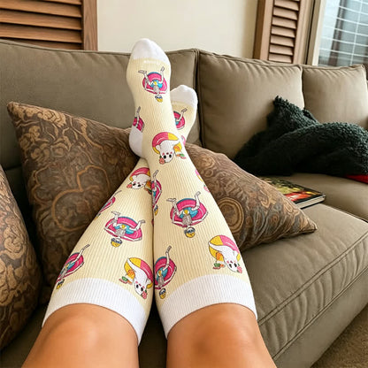 Chaussettes de compression fantaisie squelette fantôme grande taille - image 1