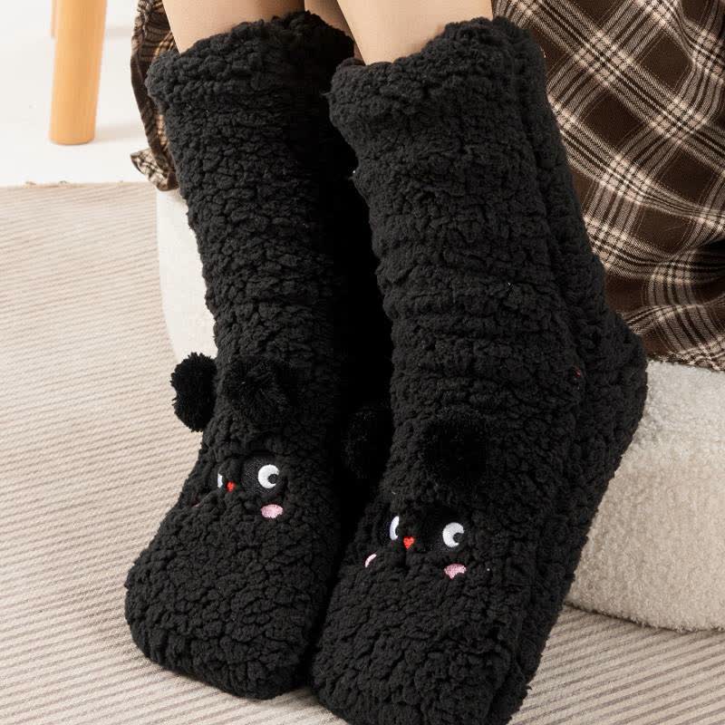 Chaussettes-chaussons en polaire Cozy Bear - Noir - 40(US2-7) - image 1