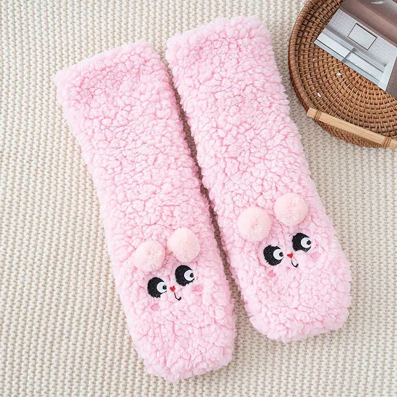 Chaussettes-chaussons en polaire Cozy Bear - Rose clair - 40(US2-7) - image 6