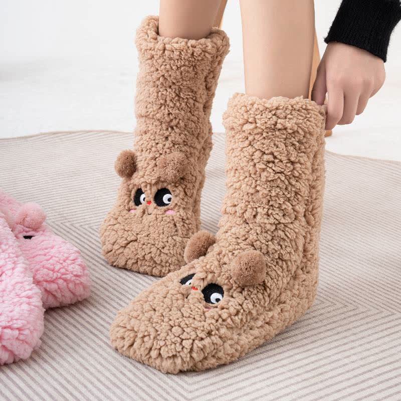 Chaussettes-chaussons en polaire Cozy Bear - Chameau - 40(US2-7) - image 2