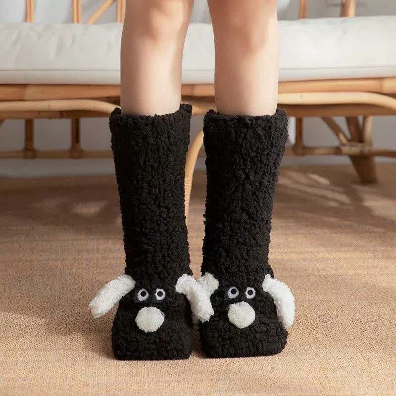 Chaussettes-chaussons d'intérieur en sherpa Cozy Puppy (2 paires) - Noir - EU36-43(US3-9) - image 2