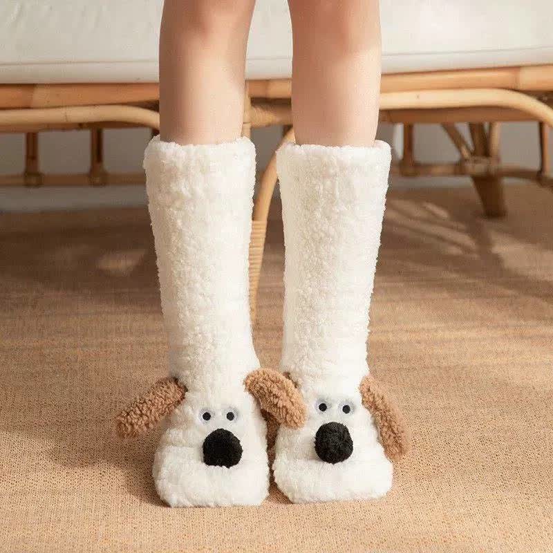Chaussettes-chaussons d'intérieur en sherpa Cozy Puppy (2 paires) - Blanc - EU36-43(US3-9) - image 1