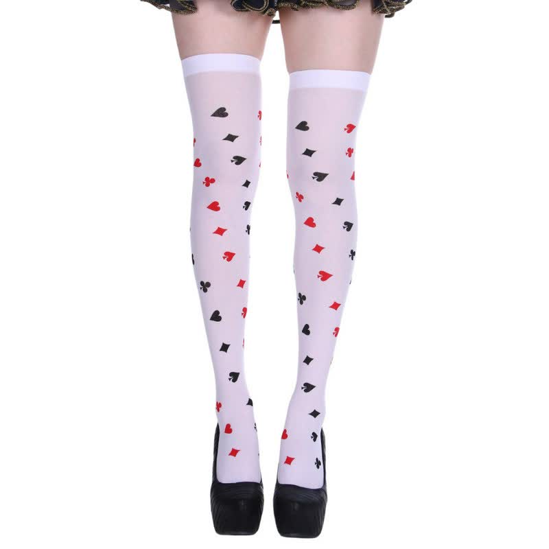 Chaussettes hautes à motif poker pour Halloween (3 paires) - UN - One Size - image 0