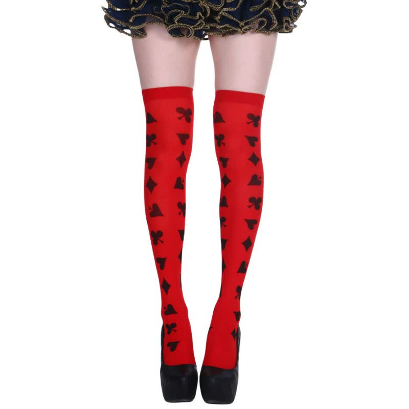 Chaussettes hautes à motif poker pour Halloween (3 paires) - E - One Size - image 4