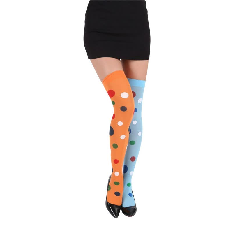 Chaussettes hautes à rayures en forme de cœur pour Halloween (2 paires) - Orange - One Size - image 0