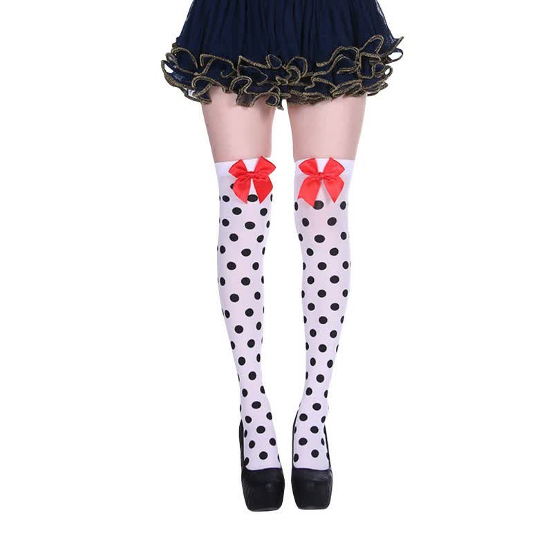 Chaussettes hautes transparentes à pois pour Halloween (3 paires) - D - One Size - image 3