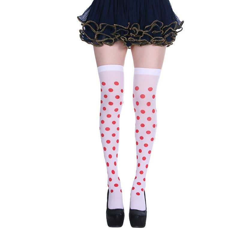 Chaussettes hautes transparentes à pois pour Halloween (3 paires) - UN - One Size - image 0