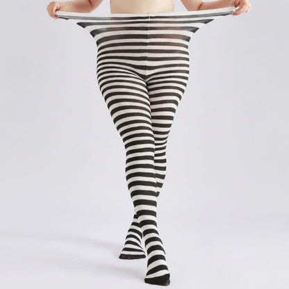 Collants à rayures Halloween taille haute avec pieds (2 paires) - Blanc - One Size - image 2