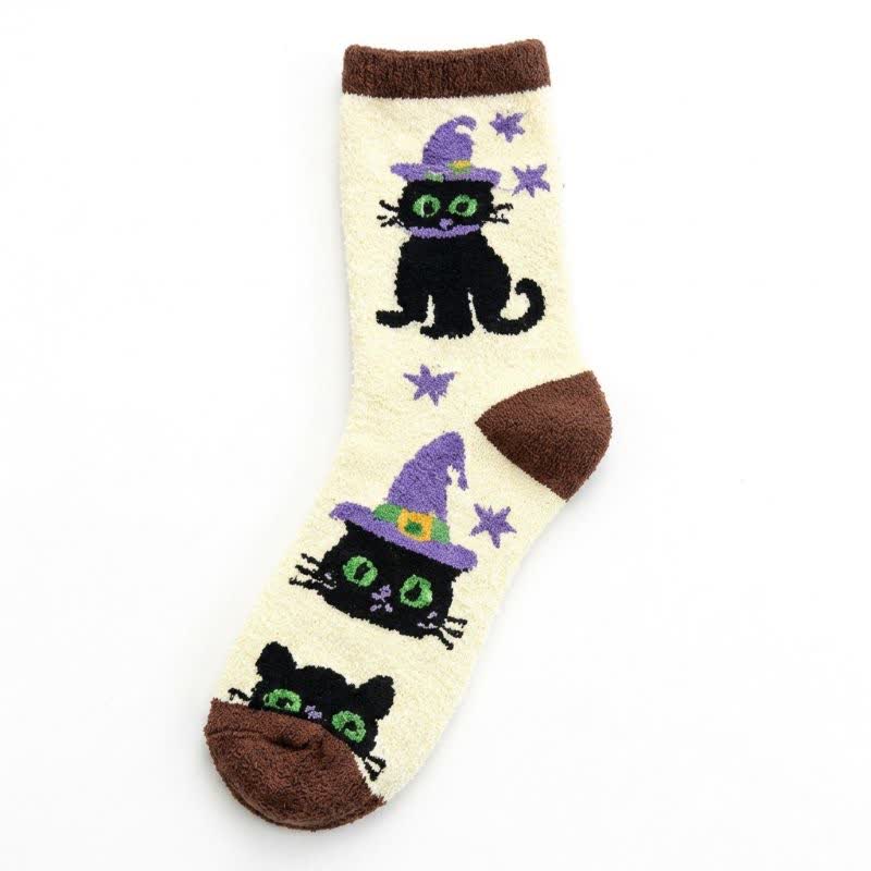 Chaussettes d'Halloween citrouille (5 paires) - Beige - EU36-40(US3-7) - image 1