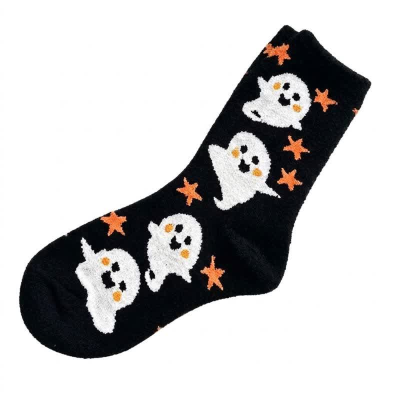 Chaussettes d'Halloween citrouille (5 paires) - Noir - EU36-40(US3-7) - image 2