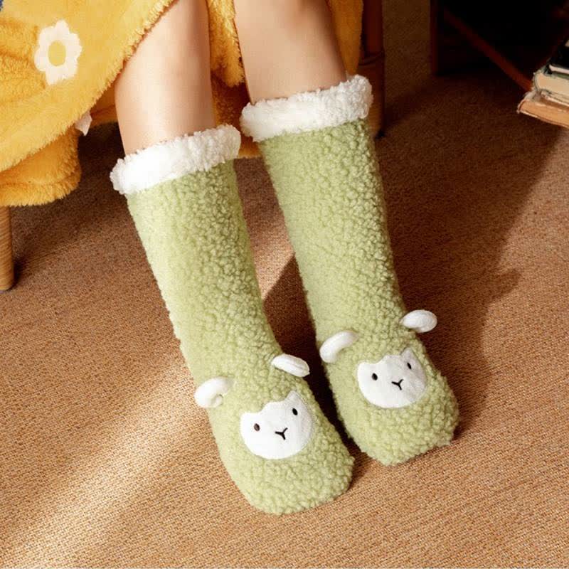 Chaussettes-chaussons en sherpa Cozy Sheep - Vert - 42(US2-8) - image 3