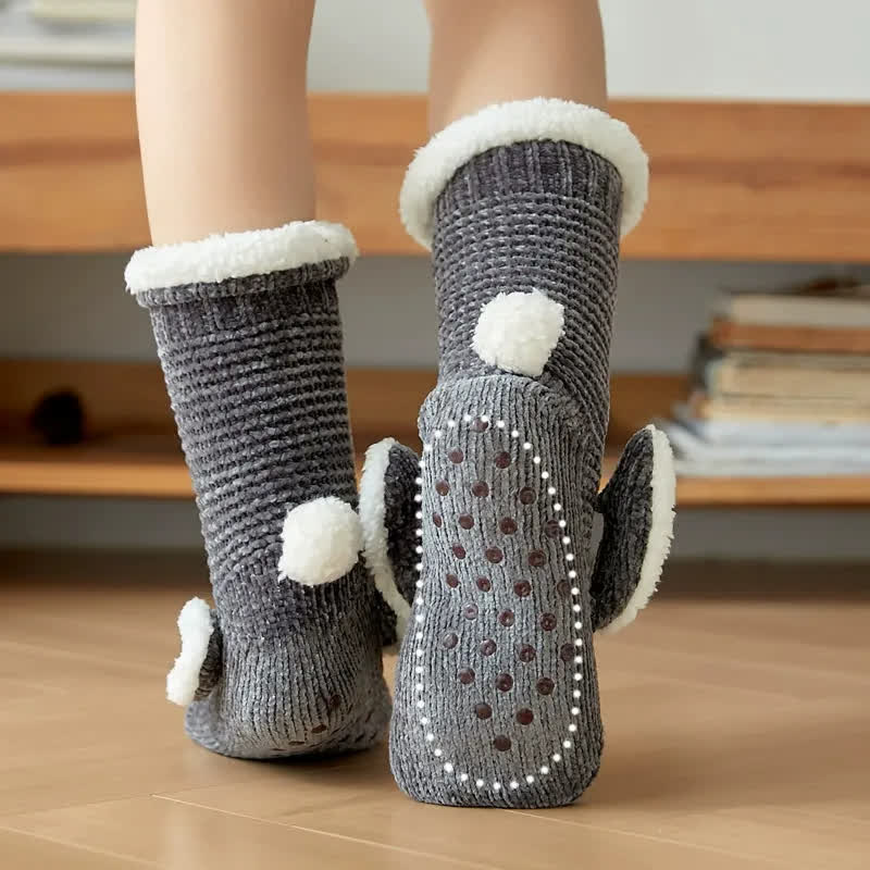 Chaussettes-chaussons douillettes doublées en polaire à motif lapin - image 5
