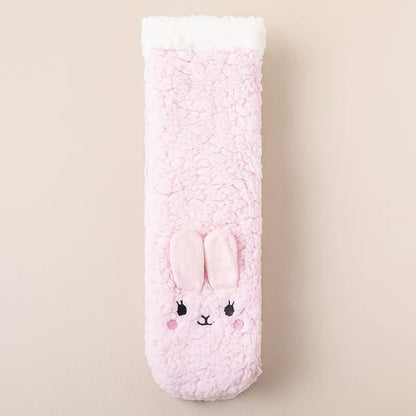 Chaussettes-chaussons d'intérieur en peluche douce avec motif chat - Rose clair - UE36-39 (US3-5) - image 2