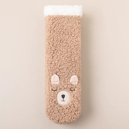 Chaussettes-chaussons d'intérieur en peluche douce avec motif chat - Café - UE36-39 (US3-5) - image 5