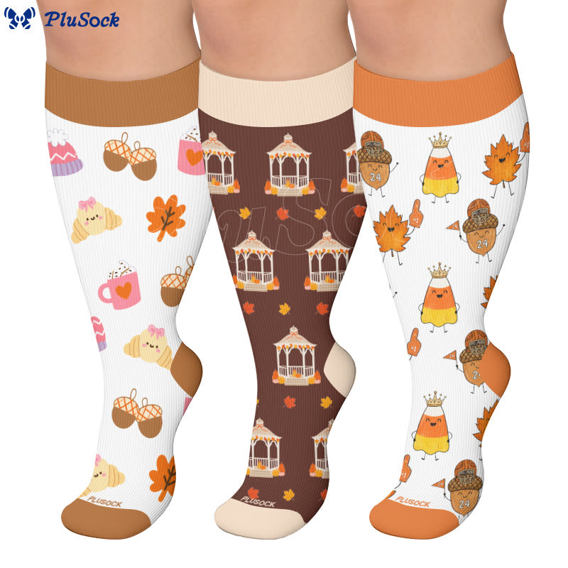 Chaussettes de compression fantaisie d'automne grandes tailles - image 0