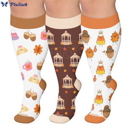 Chaussettes de compression fantaisie d'automne grandes tailles - image 0