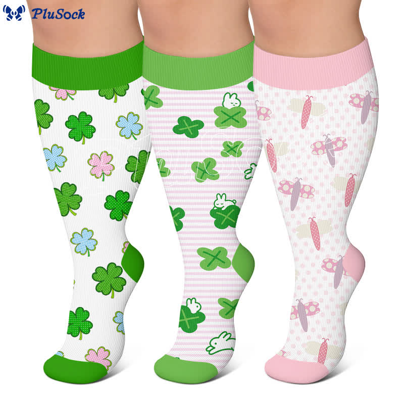 Chaussettes de compression grande taille Libellule Grenouille - image 0