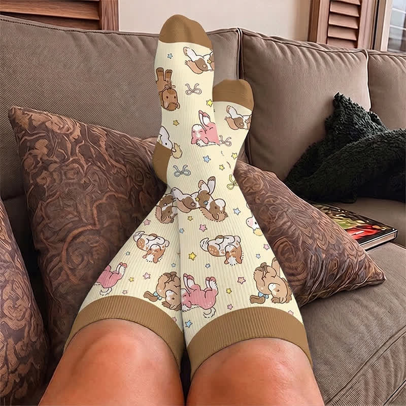 Chaussettes de compression grandes tailles à motifs animaux et fleurs - image 3