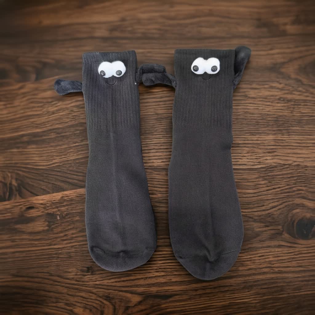 Chaussettes magnétiques ludiques en forme d'œil 3D (2 paires) - Noir - EU36-42(US3-8.5) - image 6