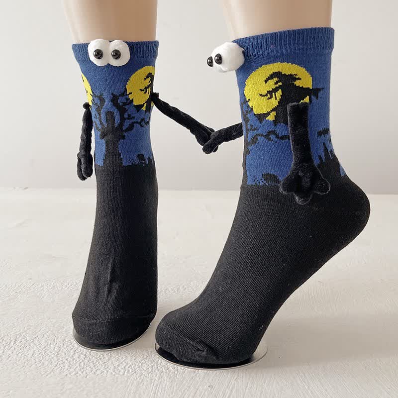 Chaussettes d'Halloween effrayantes à motif œil 3D (4 paires) - UN - UE36-43 (US3-9) - image 1