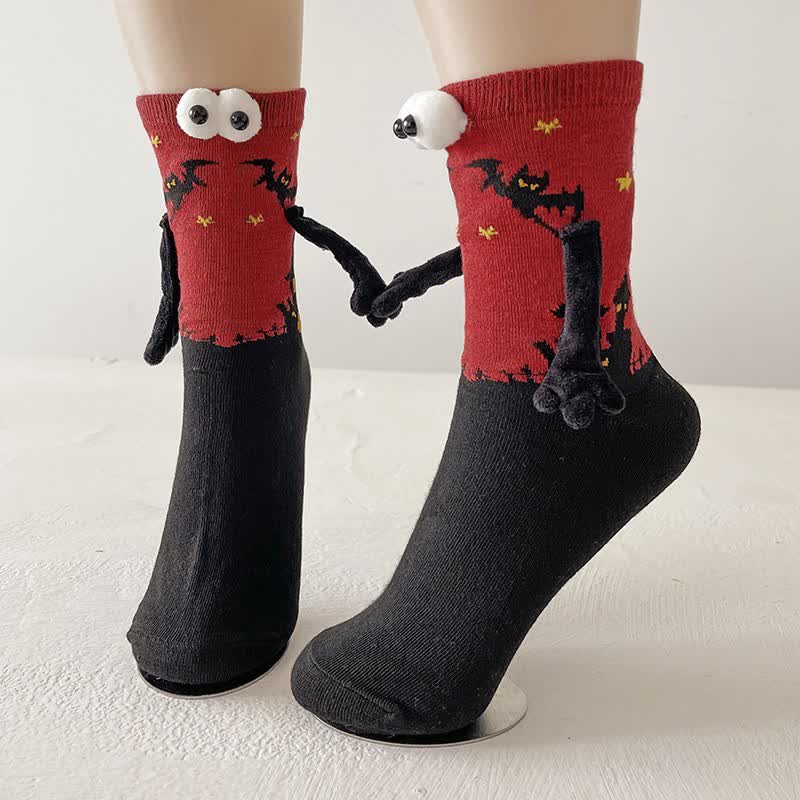 Chaussettes d'Halloween effrayantes à motif œil 3D (4 paires) - B - UE36-43 (US3-9) - image 2