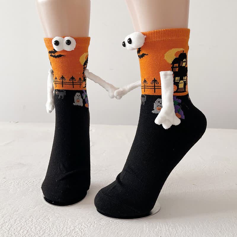 Chaussettes d'Halloween effrayantes à motif œil 3D (4 paires) - E - UE36-43 (US3-9) - image 5