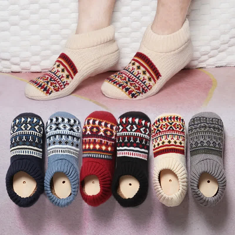 Chaussettes-chaussons d'hiver confortables en tricot nordique - image 0