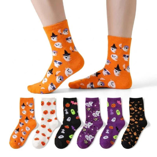 Chaussettes imprimées Halloween (6 paires) - Multicolore - UE36-43 (US3-9) - image 0