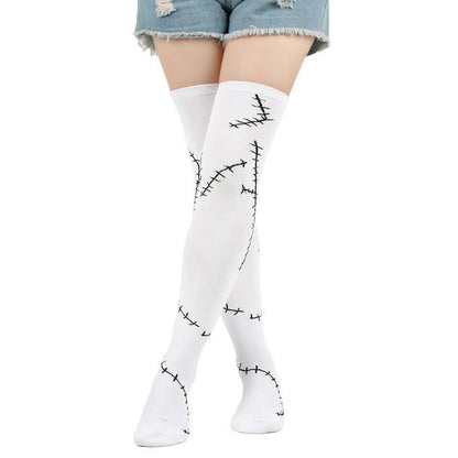Chaussettes hautes imprimées cousues (3 paires) - Noir - UE36-43 (US3-9) - image 2