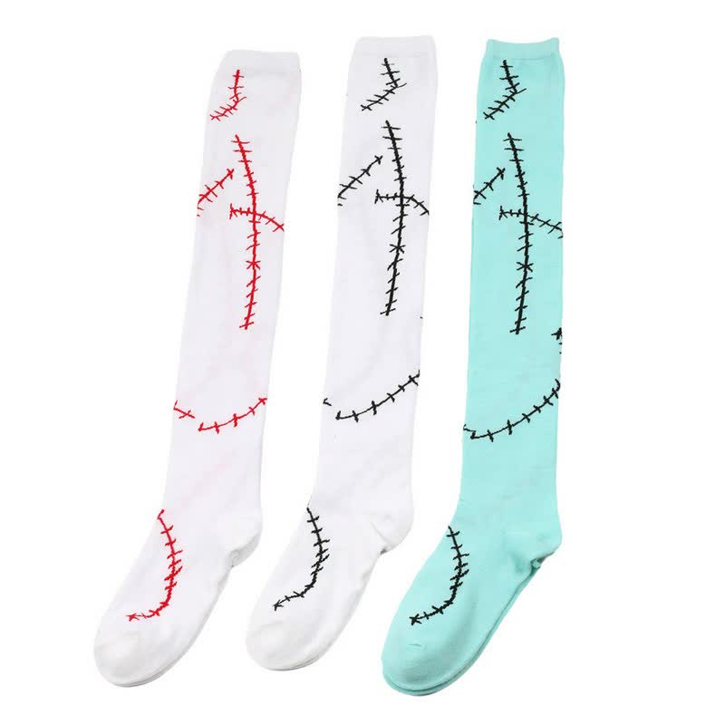 Chaussettes hautes imprimées cousues (3 paires) - image 3