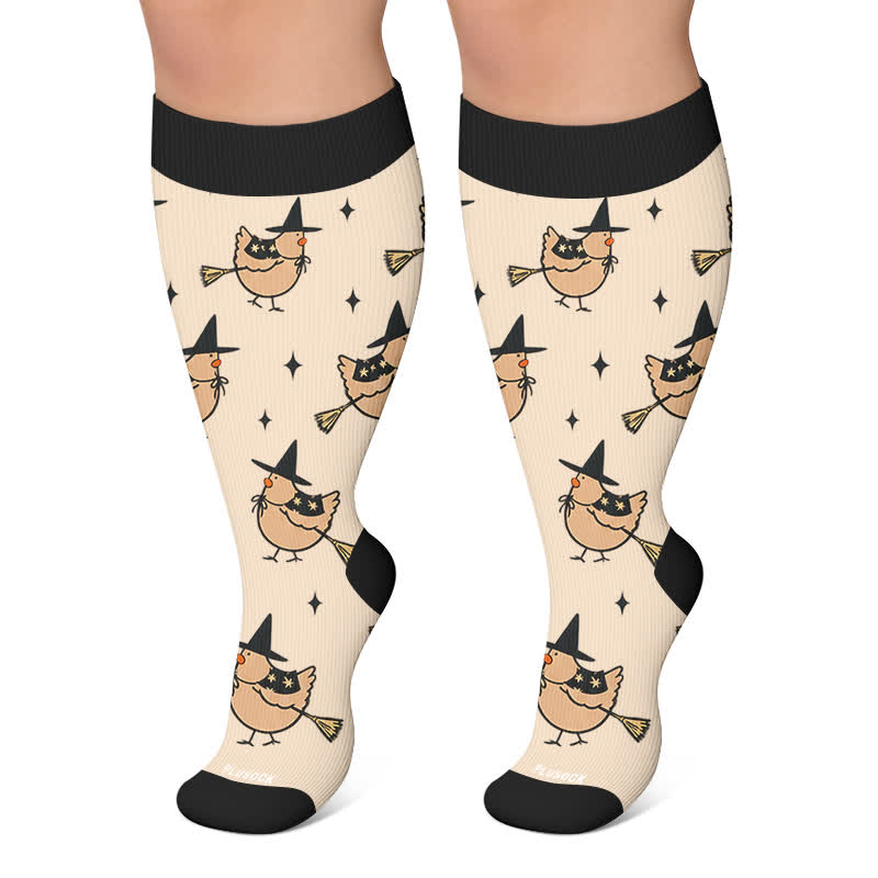 Chaussettes de compression Pumpkin Witch grande taille - Abricot - 4XL - image 5
