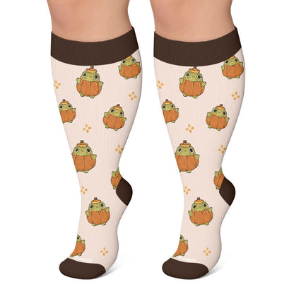 Chaussettes de compression grenouille Halloween grande taille - Abricot - 4XL - image 6