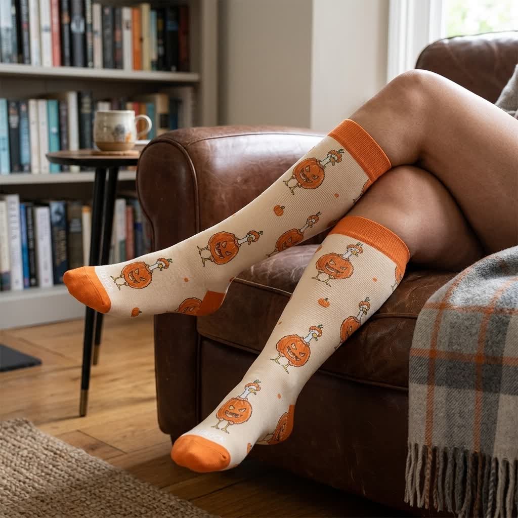 Chaussettes de compression Pumpkin Witch grande taille - image 3