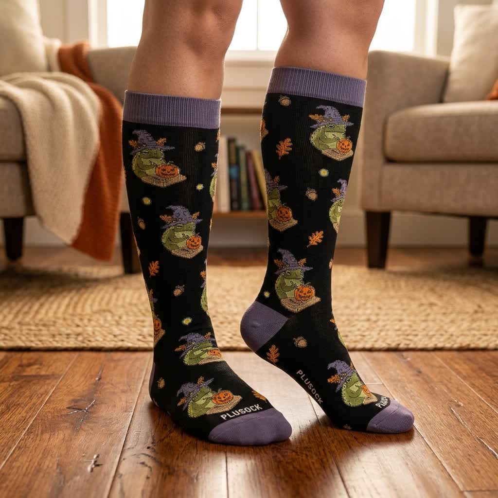 Chaussettes de compression grenouille Halloween grande taille - image 3