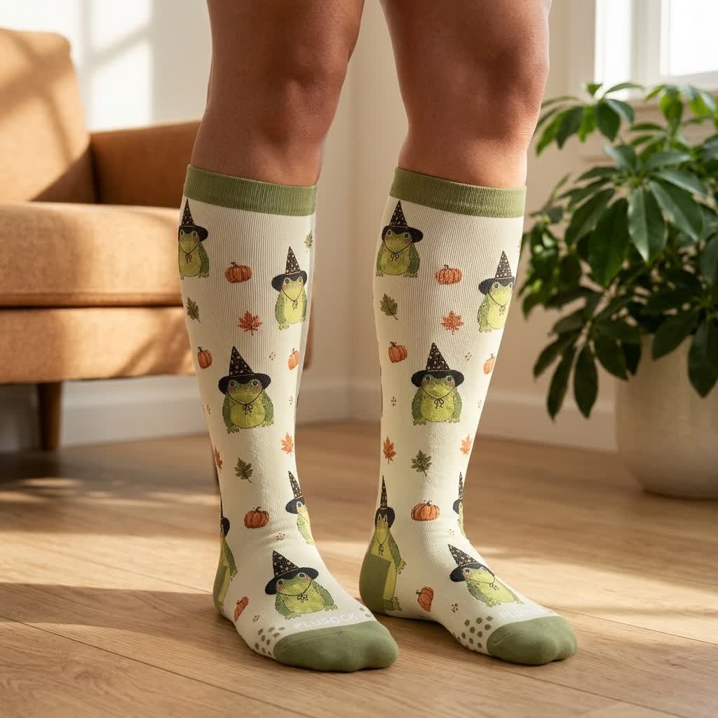 Chaussettes de compression grenouille Halloween grande taille - image 2