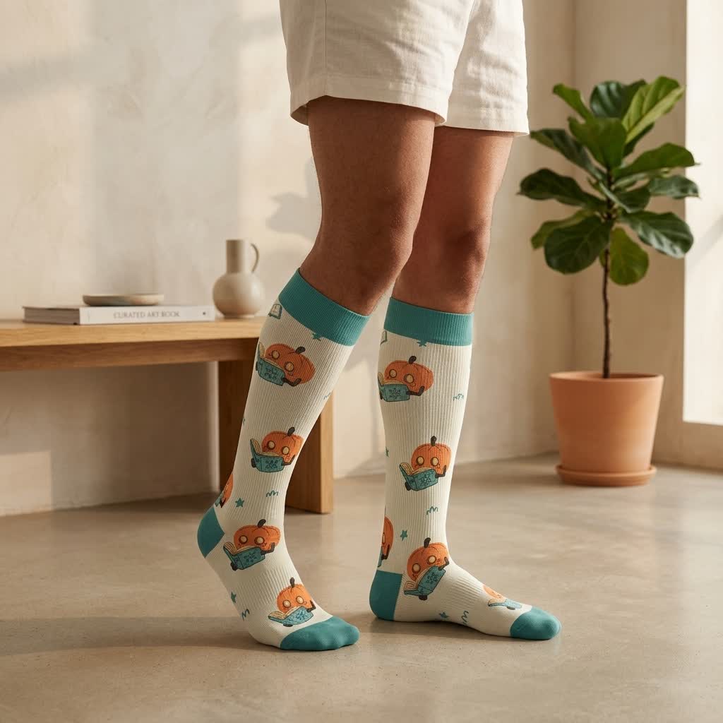 Chaussettes de compression grande taille pour sorcières, chats et lapins - image 3