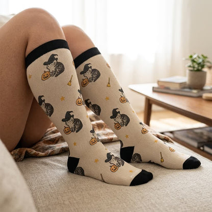 Chaussettes de compression grande taille pour sorcières, chats et lapins - image 1