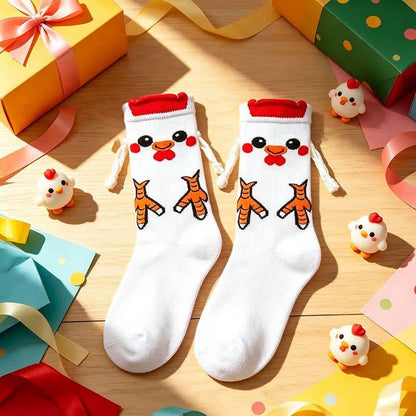 Chaussettes douillettes à motif animal tenant une main (2 paires) - D - UE36-41 (US3-8) - image 4